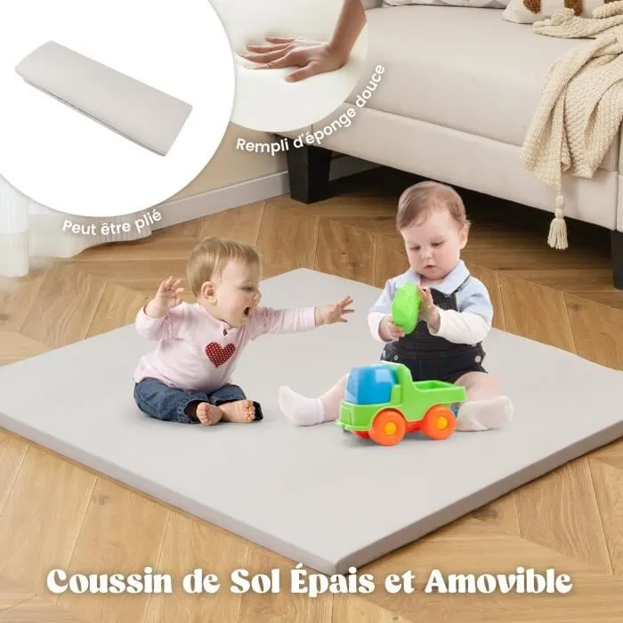 Tente de Jeu COSTWAY 6 en 1 : Tableau noir, Bac de Rangement,Tapis de Jeu, Ensemble Table et Chaises, pour 5 - 6 Enfants